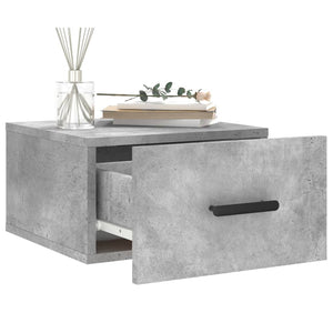 Comodini a Muro 2 pz Grigio Cemento 35x35x20 cm 829845