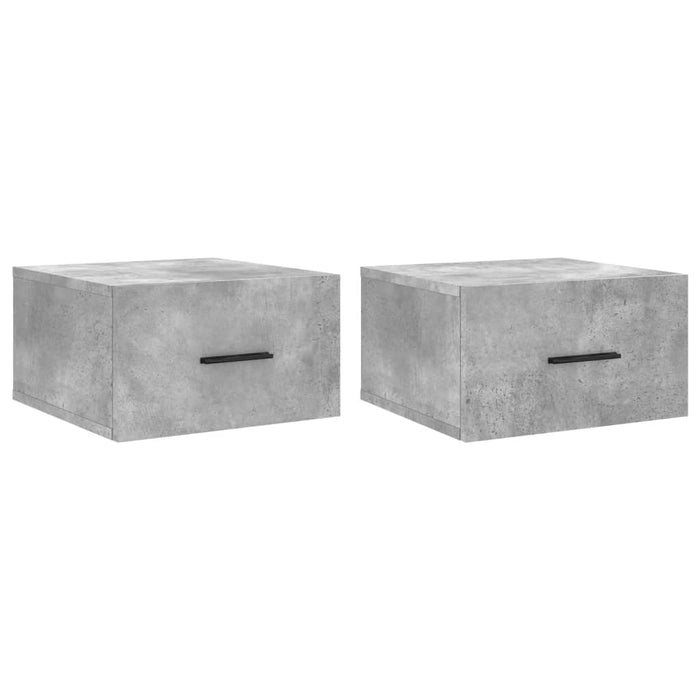 Comodini a Muro 2 pz Grigio Cemento 35x35x20 cm 829861