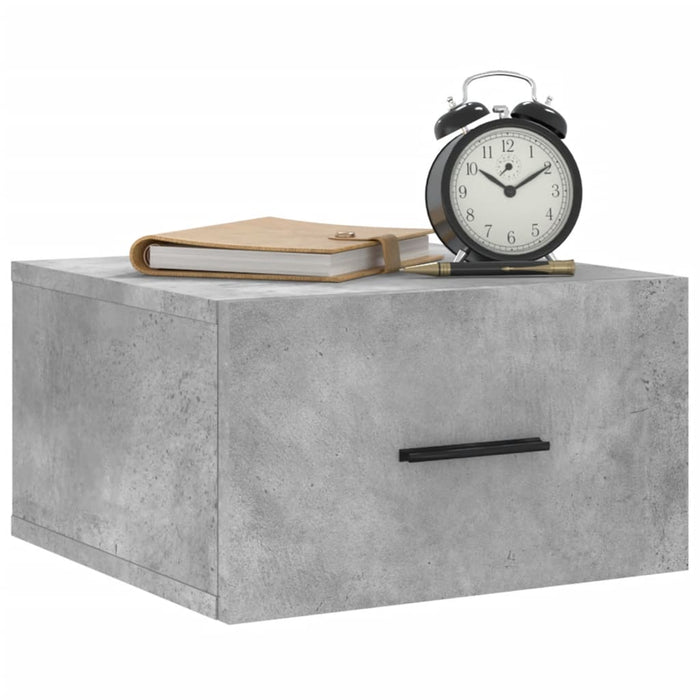 Comodini a Muro 2 pz Grigio Cemento 35x35x20 cm 829861