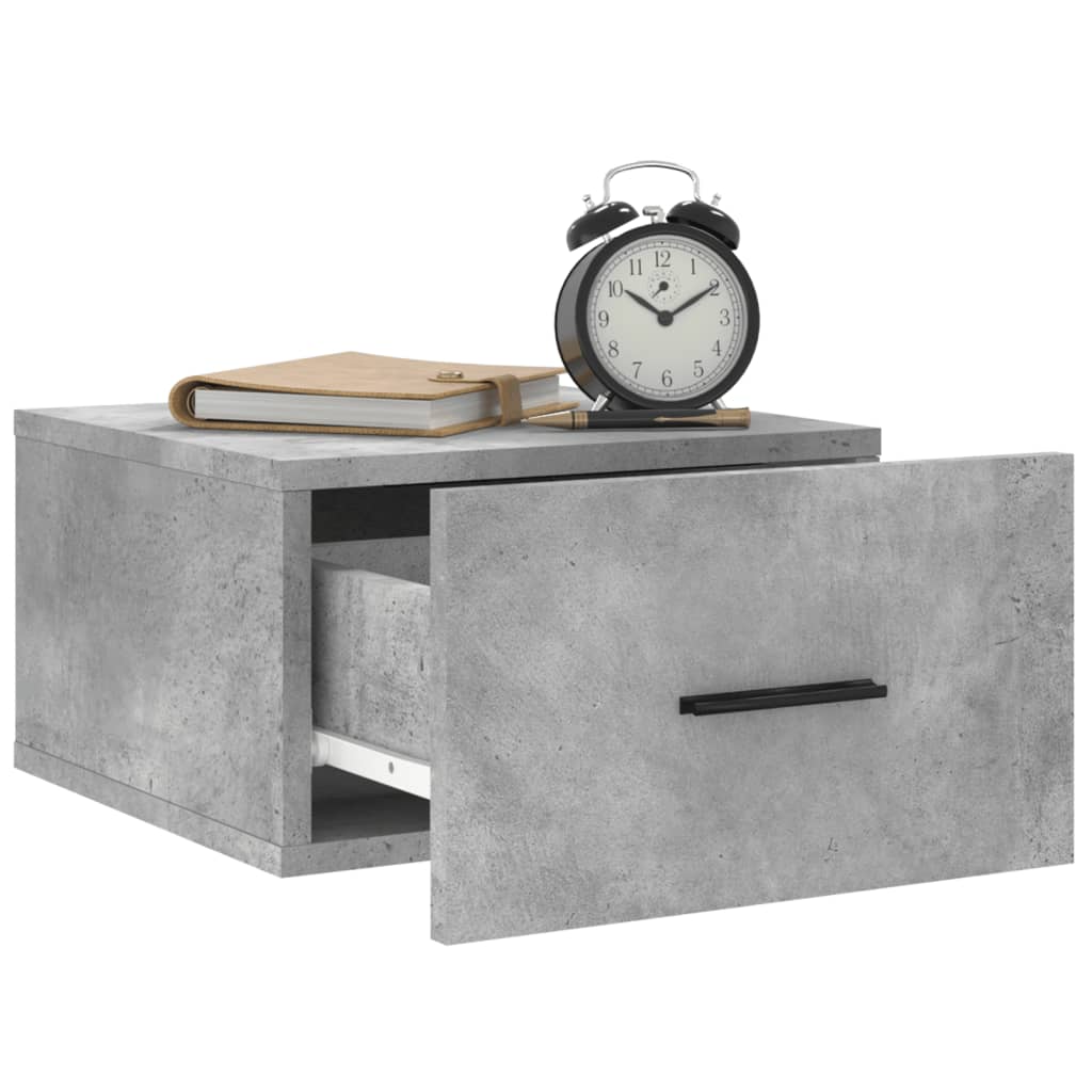 Comodini a Muro 2 pz Grigio Cemento 35x35x20 cm 829861