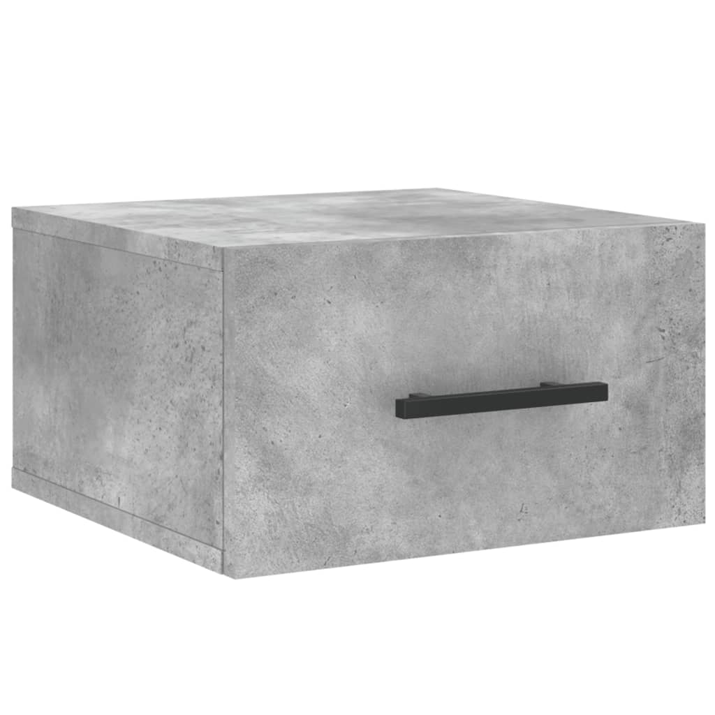 Comodino a Muro Grigio Cemento 35x35x20 cm 829876