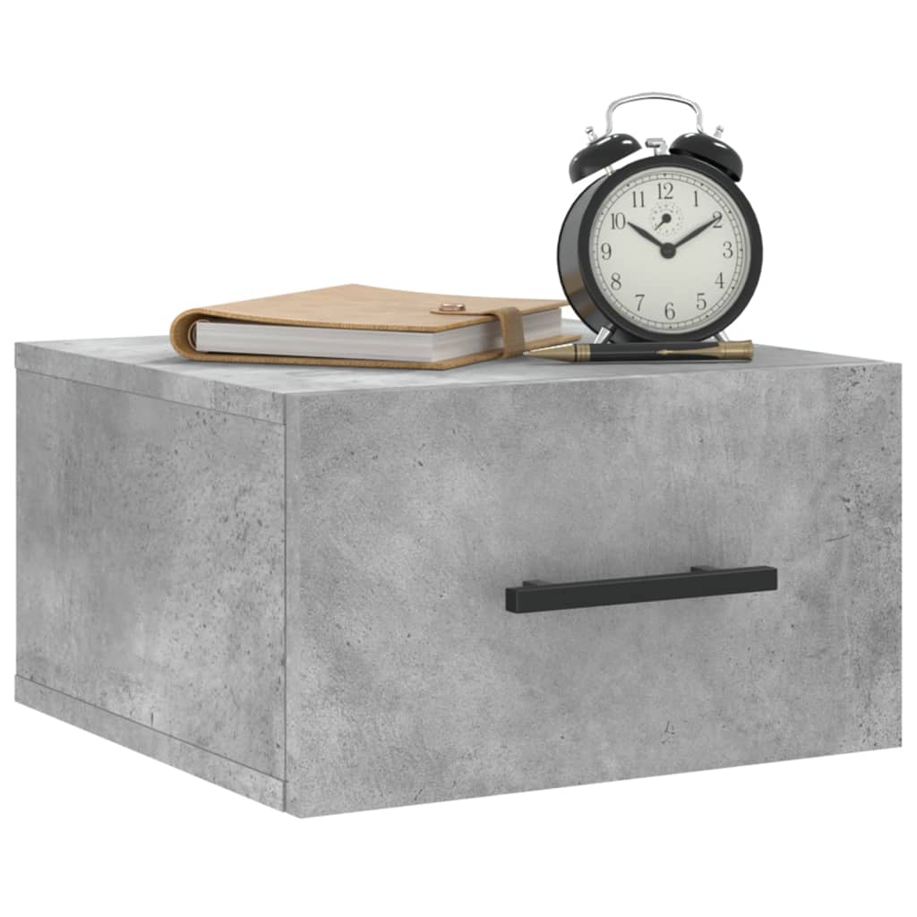 Comodino a Muro Grigio Cemento 35x35x20 cm 829876