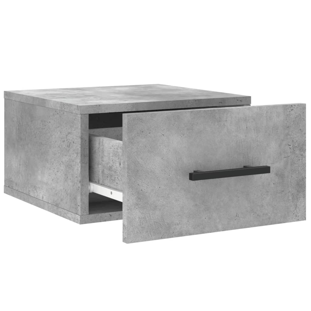 Comodino a Muro Grigio Cemento 35x35x20 cm 829876