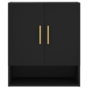 Armadietto a Muro Nero 60x31x70 cm in Legno Multistrato 829893