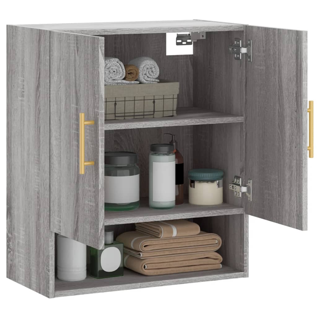 Armadietto a Muro Grigio Sonoma 60x31x70cm in Legno Multistrato 829898