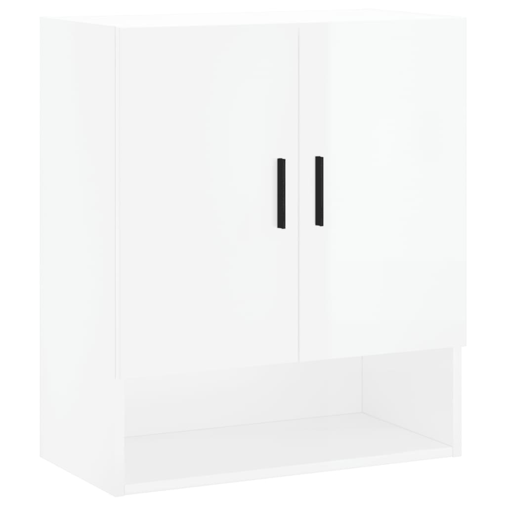 Armadietto a Muro Bianco Lucido 60x31x70 cm Legno Multistrato 829926