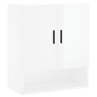 Armadietto a Muro Bianco Lucido 60x31x70 cm Legno Multistrato 829926