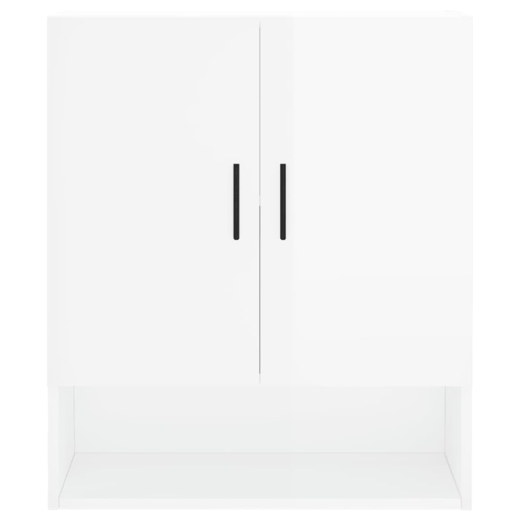 Armadietto a Muro Bianco Lucido 60x31x70 cm Legno Multistrato 829926