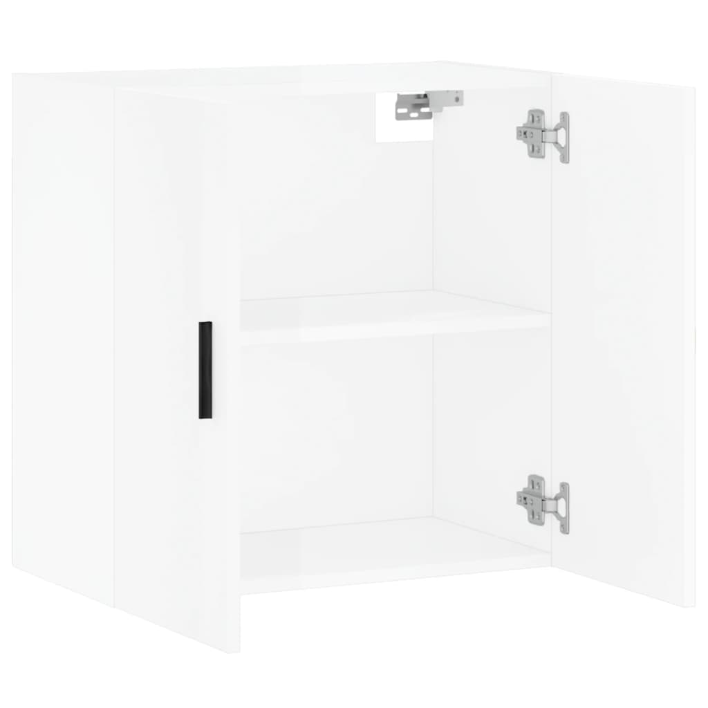 Armadietto a Muro Bianco Lucido 60x31x60 cm Legno Multistrato 829982