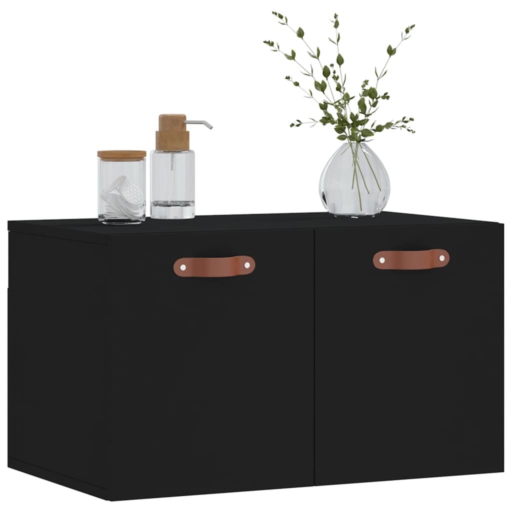 Mobile a Parete Nero 60x36,5x35 cm in Legno Multistrato 829997