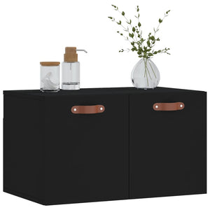 Mobile a Parete Nero 60x36,5x35 cm in Legno Multistrato 829997