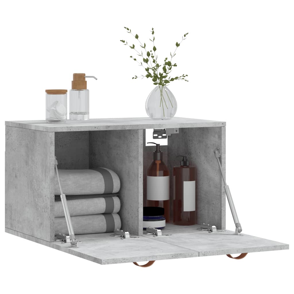 Mobile a Parete Grigio Cemento 60x36,5x35 cm Legno Multistrato 830000