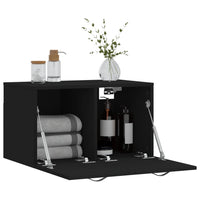 Mobile a Parete Nero 60x36,5x35 cm in Legno Multistrato 830005