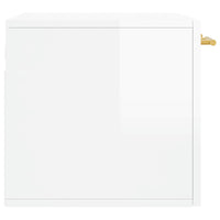 Armadietto a Muro Bianco Lucido 60x36,5x35 cm Legno Multistrato 830006