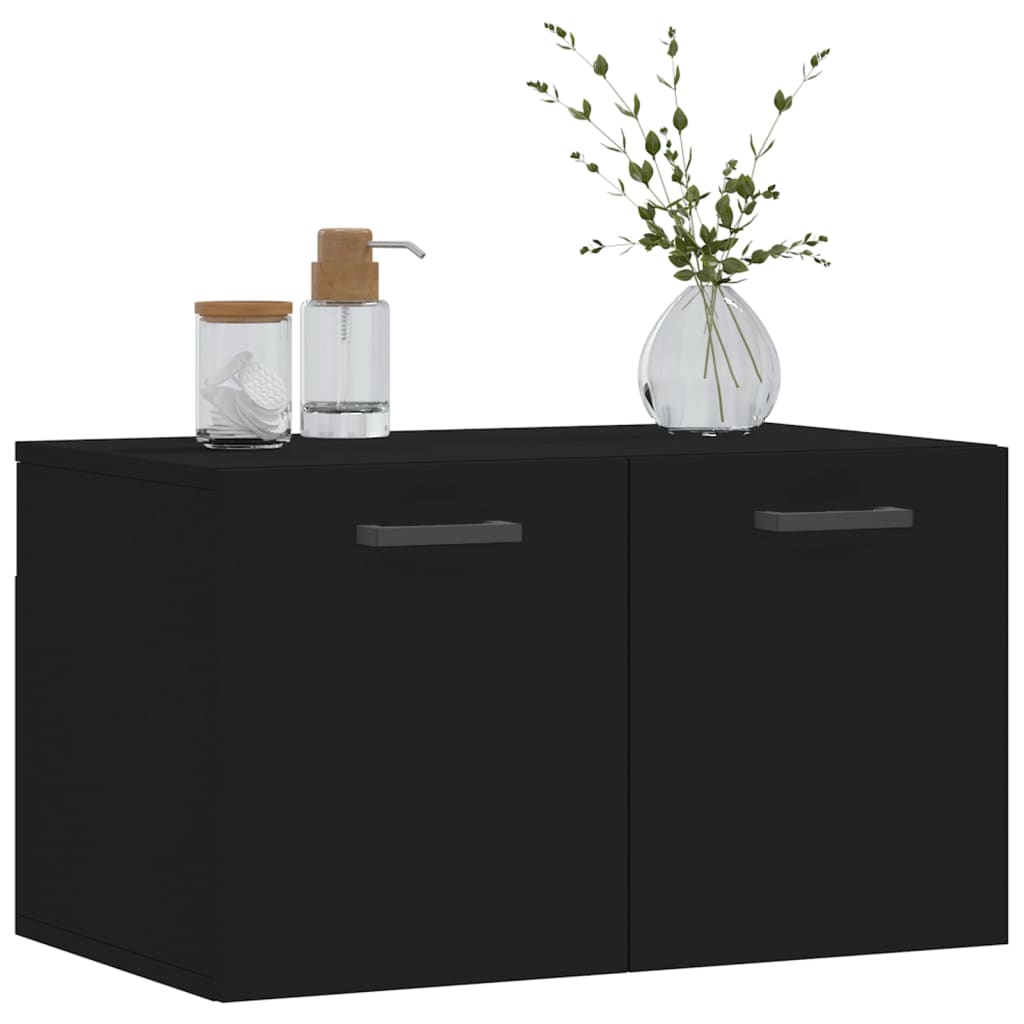 Mobile a Parete Nero 60x36,5x35 cm in Legno Multistrato 830021