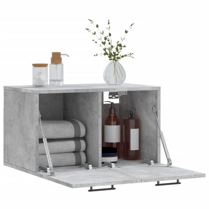 Mobile a Parete Grigio Cemento 60x36,5x35 cm Legno Multistrato 830032