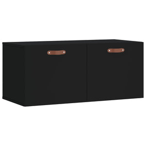 Mobile a Parete Nero 80x36,5x35 cm in Legno Multistrato 830053