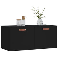 Mobile a Parete Nero 80x36,5x35 cm in Legno Multistrato 830053