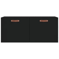 Mobile a Parete Nero 80x36,5x35 cm in Legno Multistrato 830053