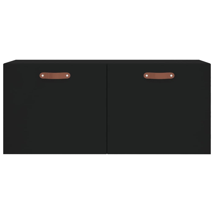 Mobile a Parete Nero 80x36,5x35 cm in Legno Multistrato 830053