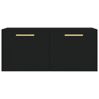 Mobile a Parete Nero 80x36,5x35 cm in Legno Multistrato 830061