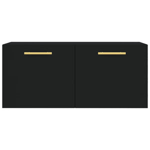 Mobile a Parete Nero 80x36,5x35 cm in Legno Multistrato 830061