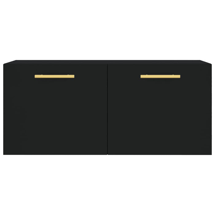 Mobile a Parete Nero 80x36,5x35 cm in Legno Multistrato 830061