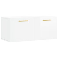 Mobile a Parete Bianco Lucido 80x36,5x35 cm Legno Multistratocod mxl 127911