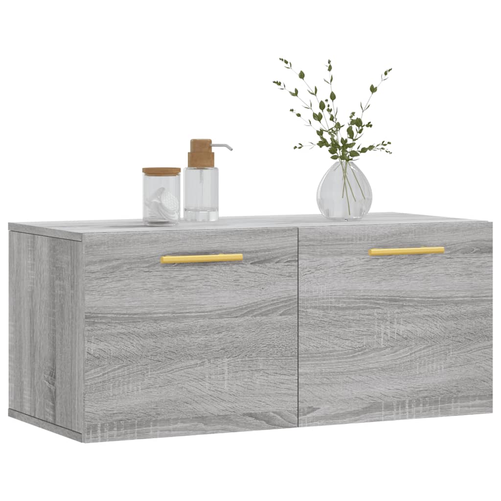 Mobile a Parete Grigio Sonoma 80x36,5x35cm in Legno Multistrato 830066