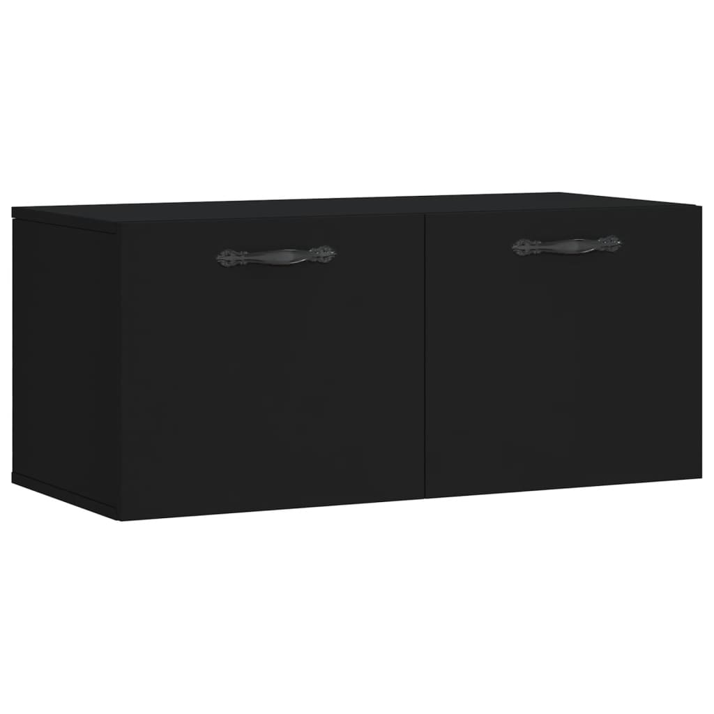 Mobile a Parete Nero 80x36,5x35 cm in Legno Multistratocod mxl 127657