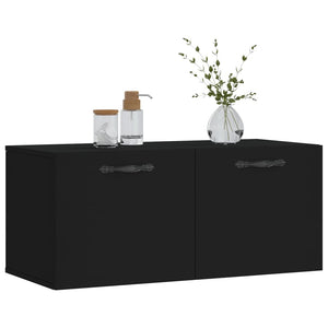 Mobile a Parete Nero 80x36,5x35 cm in Legno Multistratocod mxl 127657