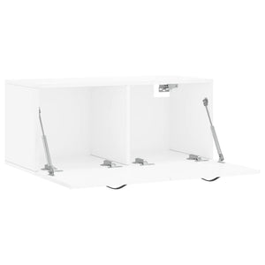 Mobile a Parete Bianco Lucido 80x36,5x35 cm Legno Multistrato 830070