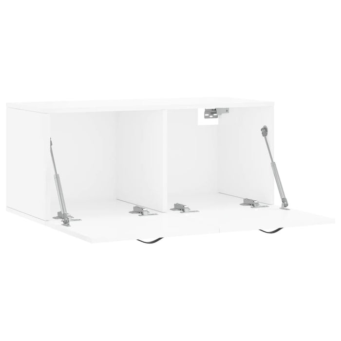 Mobile a Parete Bianco Lucido 80x36,5x35 cm Legno Multistrato 830070