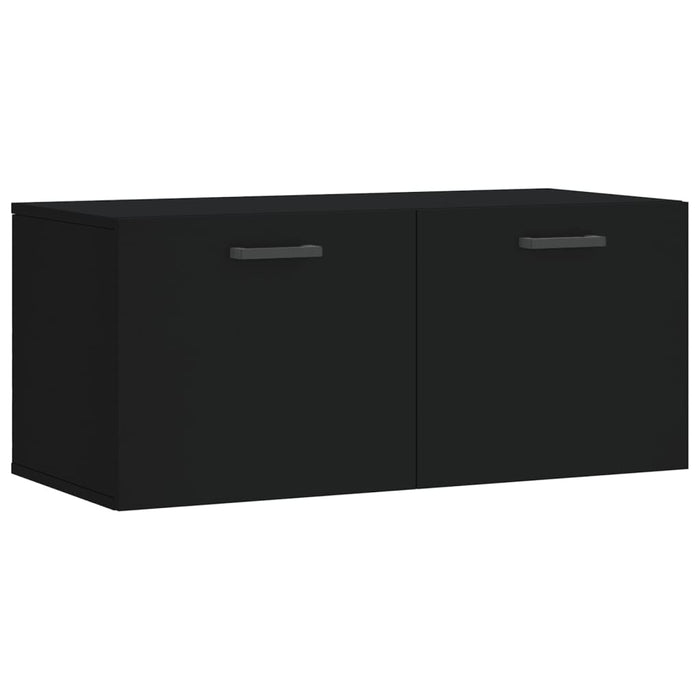 Mobile a Parete Nero 80x36,5x35 cm in Legno Multistrato 830077