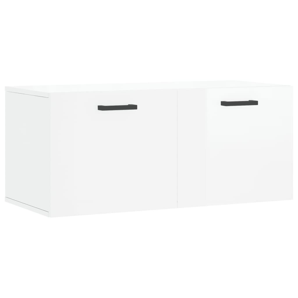 Mobile a Parete Bianco Lucido 80x36,5x35 cm Legno Multistratocod mxl 104022