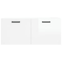 Mobile a Parete Bianco Lucido 80x36,5x35 cm Legno Multistrato 830078