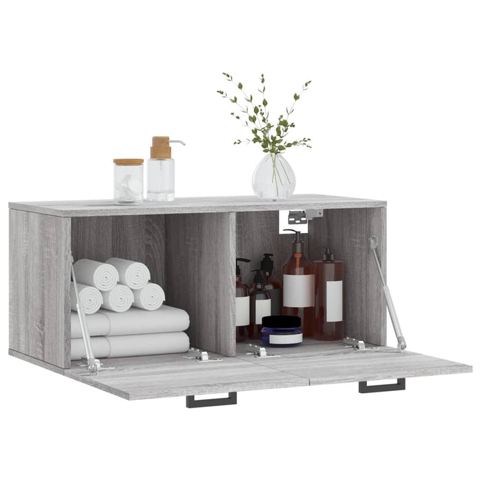 Mobile a Parete Grigio Sonoma 80x36,5x35cm in Legno Multistrato 830082