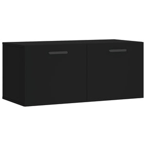 Mobile a Parete Nero 80x36,5x35 cm in Legno Multistrato 830085