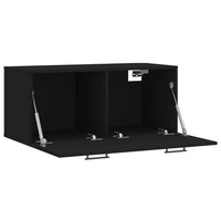 Mobile a Parete Nero 80x36,5x35 cm in Legno Multistrato 830085