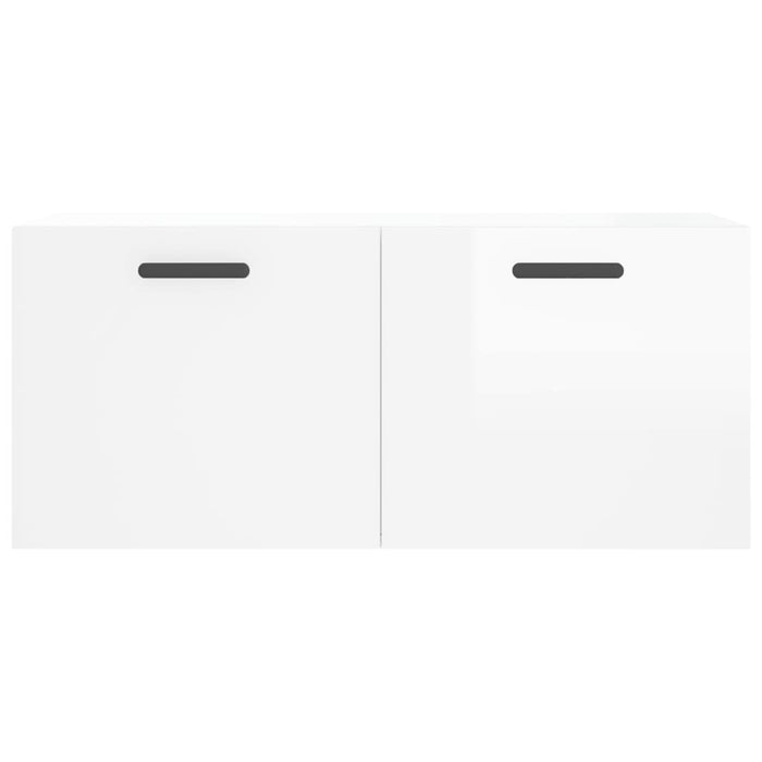 Mobile a Parete Bianco Lucido 80x36,5x35 cm Legno Multistrato 830086