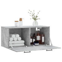 Mobile a Parete Grigio Cemento 80x36,5x35 cm Legno Multistrato 830088