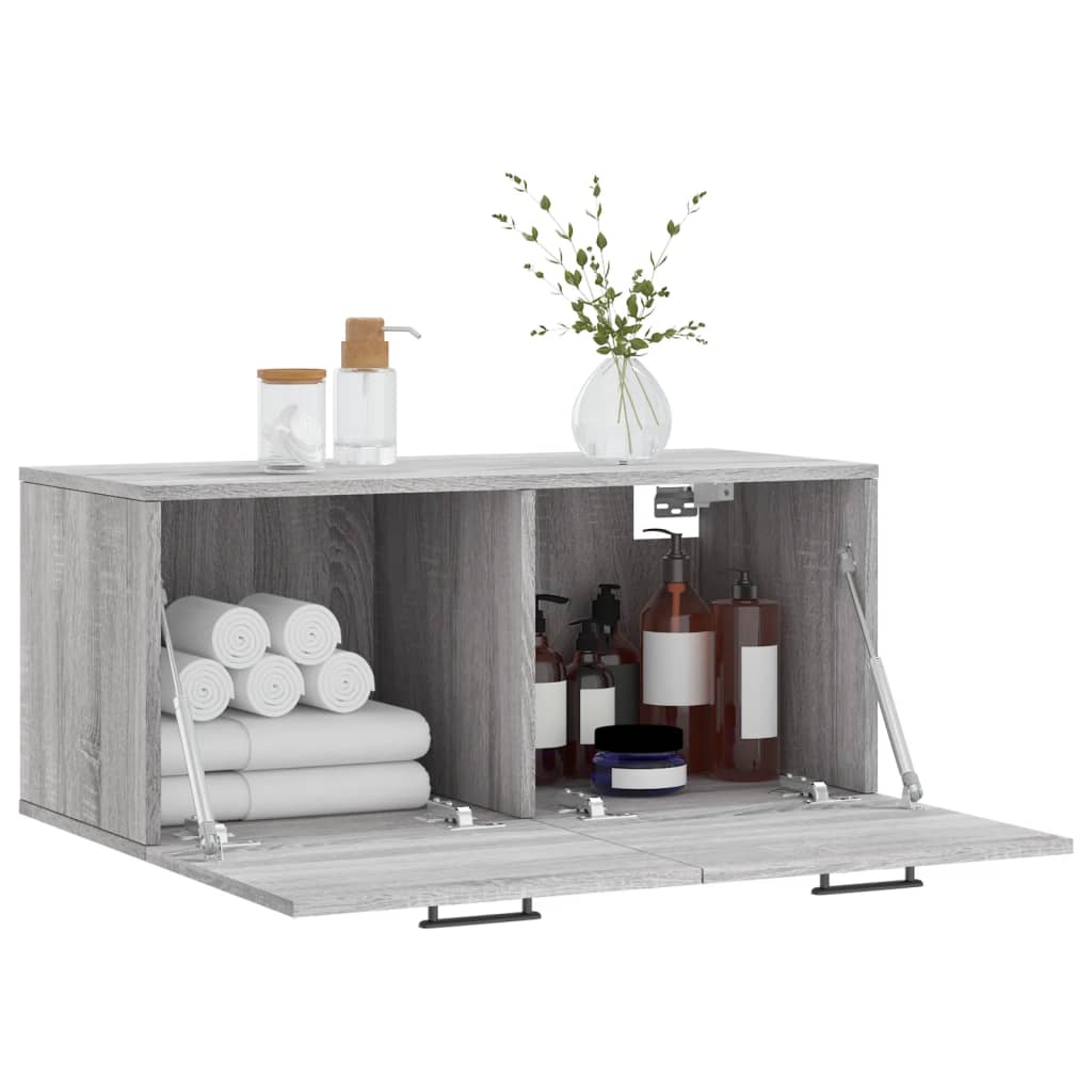 Mobile a Parete Grigio Sonoma 80x36,5x35cm in Legno Multistrato 830090