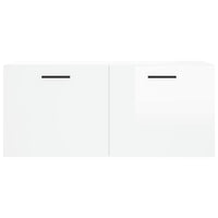 Mobile a Parete Bianco Lucido 80x36,5x35 cm Legno Multistrato 830094