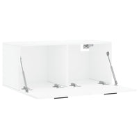 Mobile a Parete Bianco Lucido 80x36,5x35 cm Legno Multistrato 830094