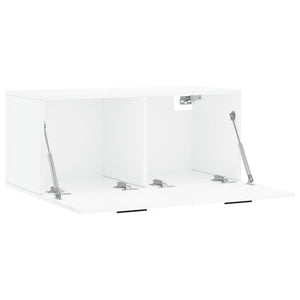 Mobile a Parete Bianco Lucido 80x36,5x35 cm Legno Multistrato 830094