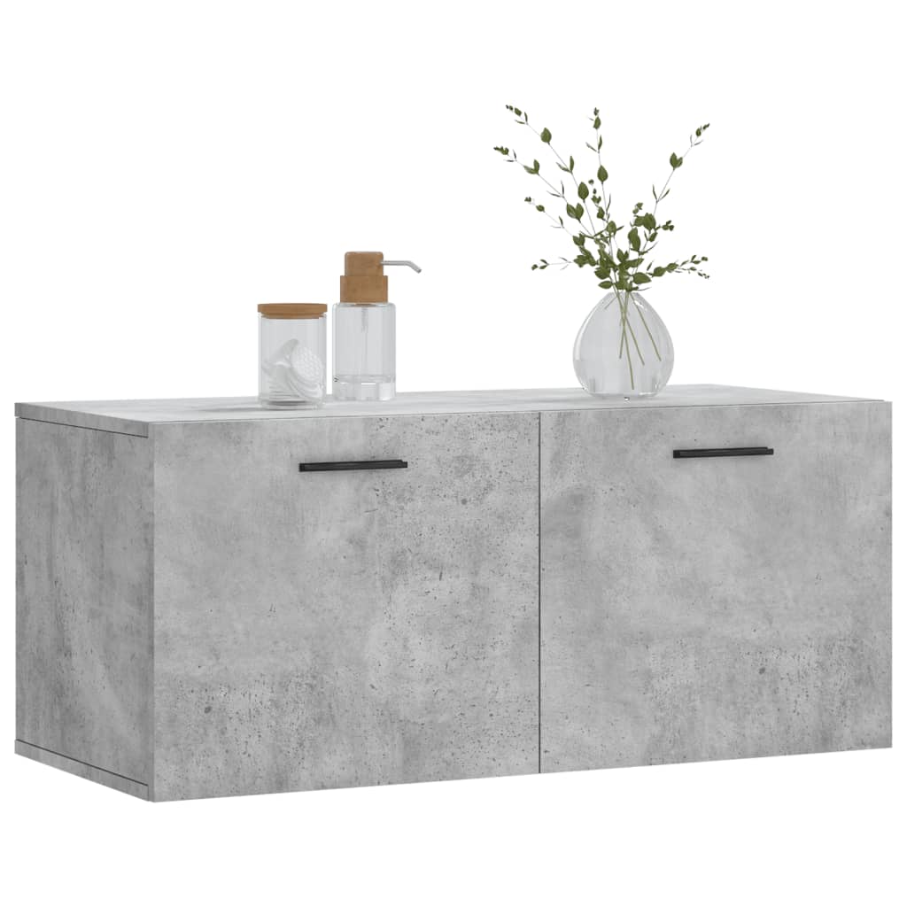 Mobile a Parete Grigio Cemento 80x36,5x35 cm Legno Multistrato 830096