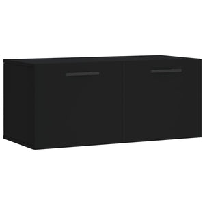 Mobile a Parete Nero 80x36,5x35 cm in Legno Multistrato 830101