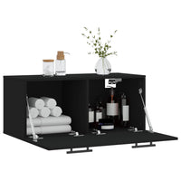 Mobile a Parete Nero 80x36,5x35 cm in Legno Multistrato 830101