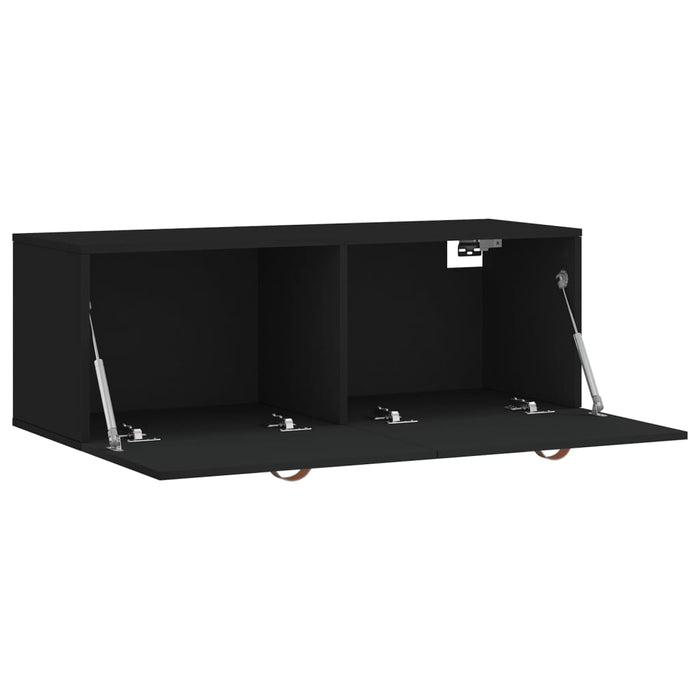 Mobile a Parete Nero 100x36,5x35 cm in Legno Multistrato 830109