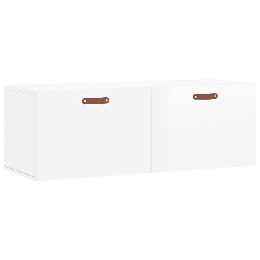 Mobile a Parete Bianco Lucido 100x36,5x35 cm Legno Multistratocod mxl 127505